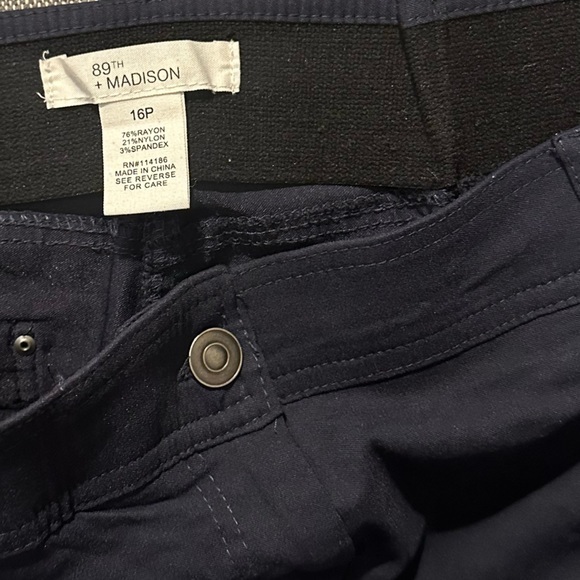 89th and Madison navy, tan,‎ burgundy pants size 16P 12 12P 16 10 - Picture 6 of 16